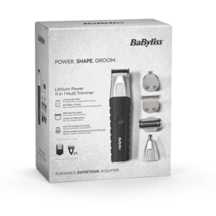 Tondeuse multi usages BABYLISS 11 en 1 MT812E, 4 hauteurs de coupe, précision 0,5 mm, autonomie 240 mn