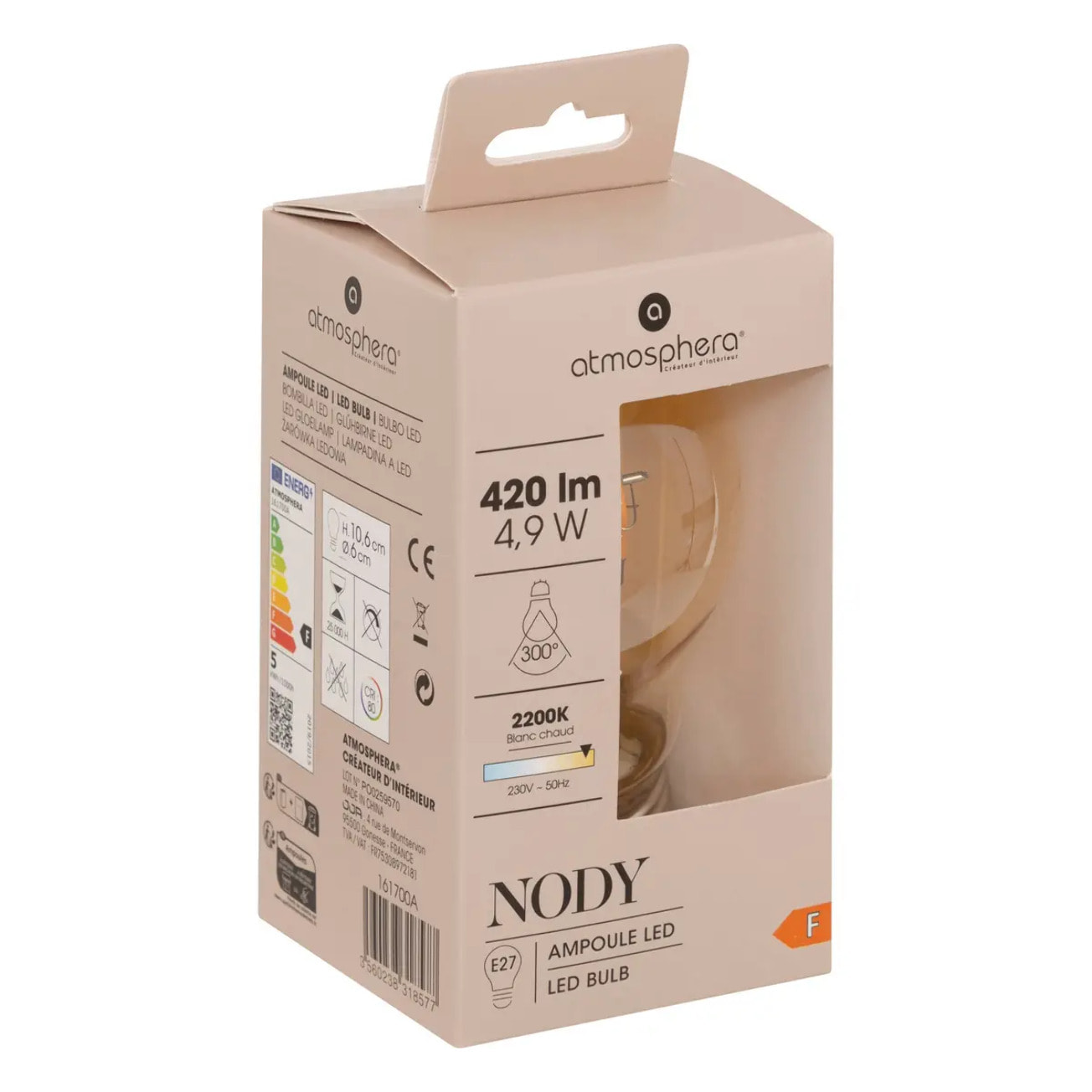 Ampoule LED "Standard" ambrée - filament torsadé E27