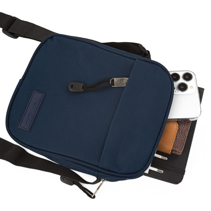 Bandolera Hombre Vegana Itaca Serie Tempo Azul Marino