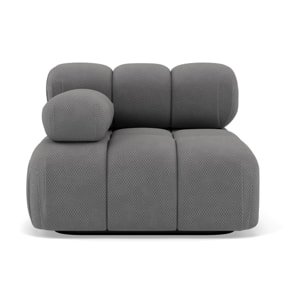 Ruby - module d'assise gauche en velours texturé - Gris