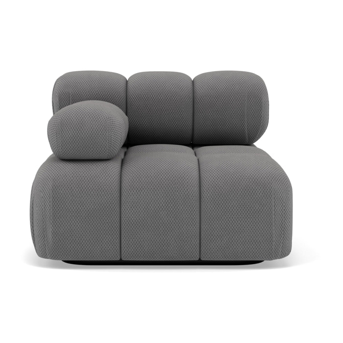 Ruby - module d'assise gauche en velours texturé - Gris