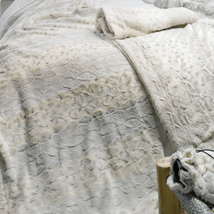 Plaid Fausse Fourrure 100% Polyester 420gsm Texto Crème