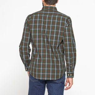 CAMICIA FANTASIA TINTO FILO CON COLLO BUTTON-DOWN