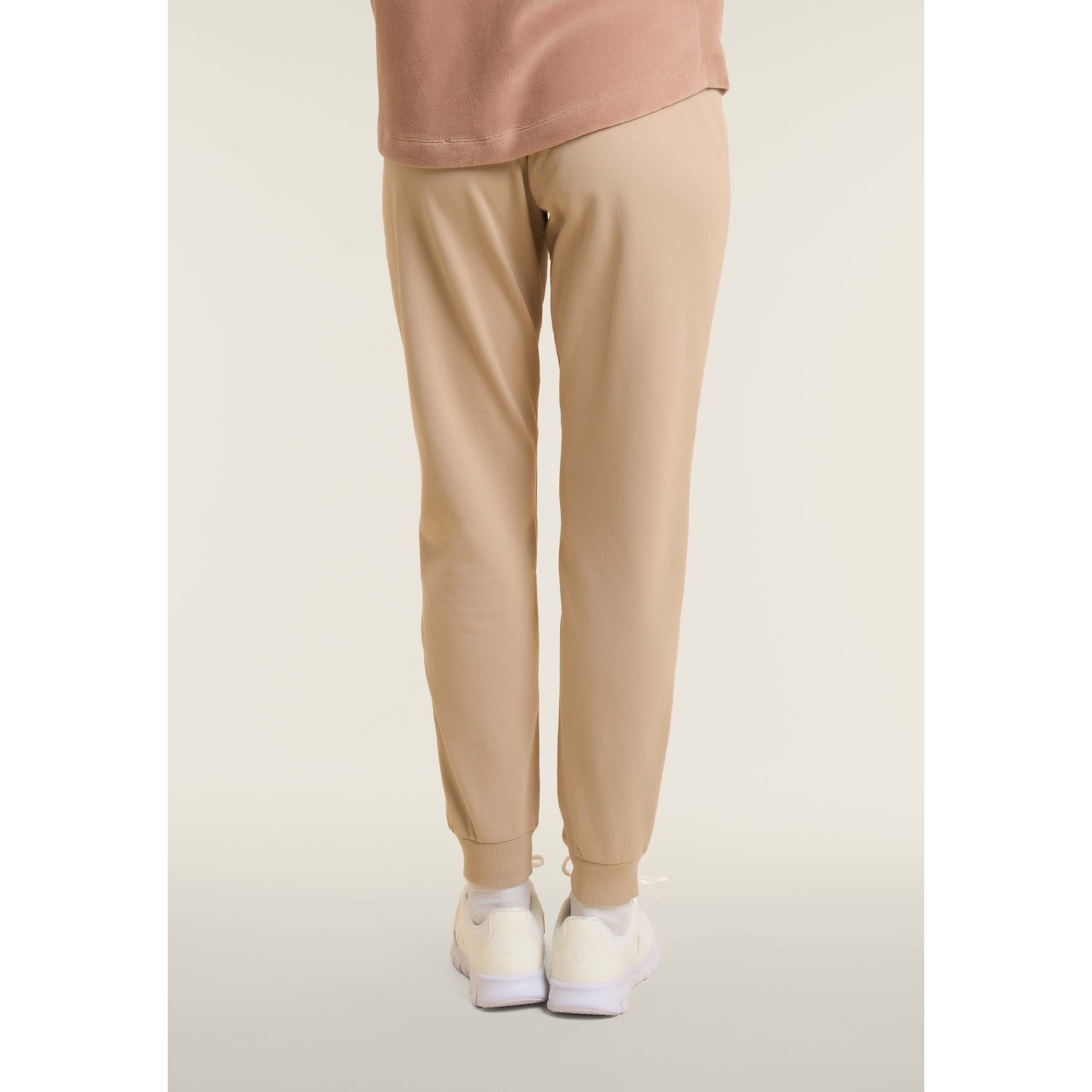 Pantaloni con fondo a costina e bande logate