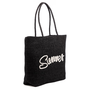 Bérgamo Bolso de mano Mujer. Fabricado en paja trenzada diseño "Summer".