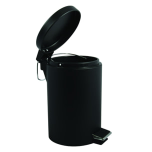 Poubelle à pédale Inox 3L Noir MSV