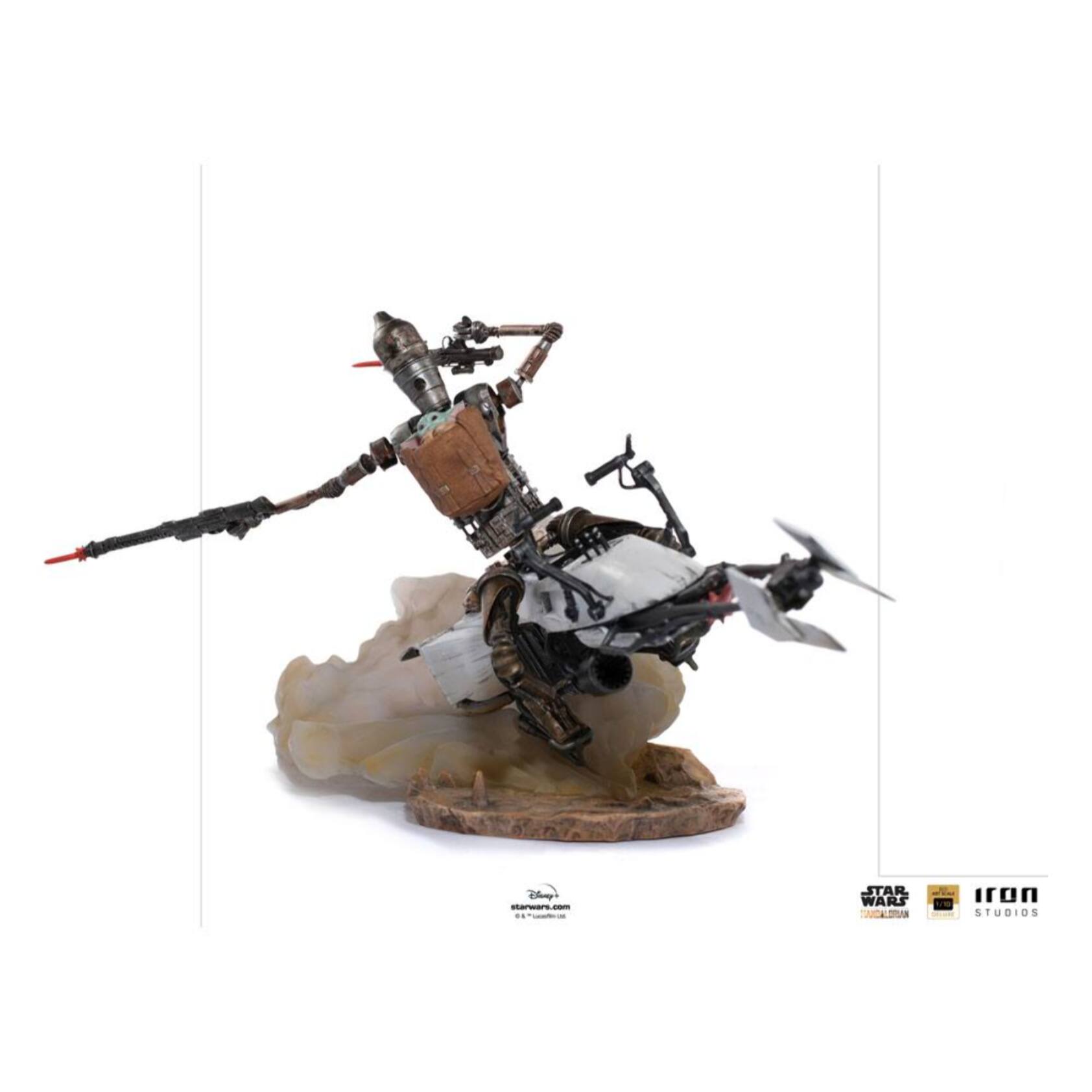 Star Wars The Mandalorian Deluxe Art Scale Statua 1/10 Ig-11 e Il Bambino (Grogru) 20 Cm Iron Studios