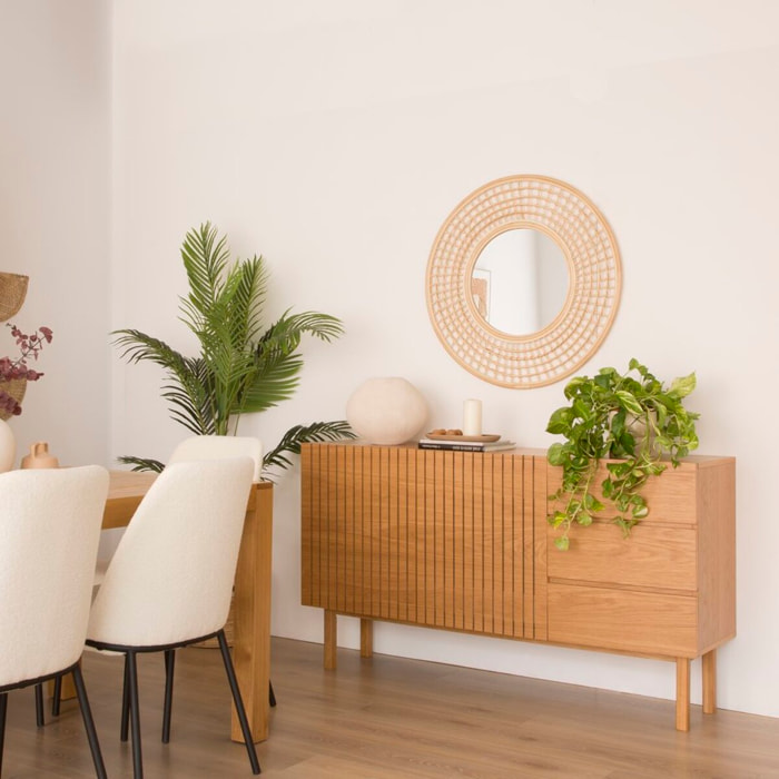 Buffet Haiku -tableau en tôle naturelle-couleur chêne naturel 150 x 85 x 40 cm