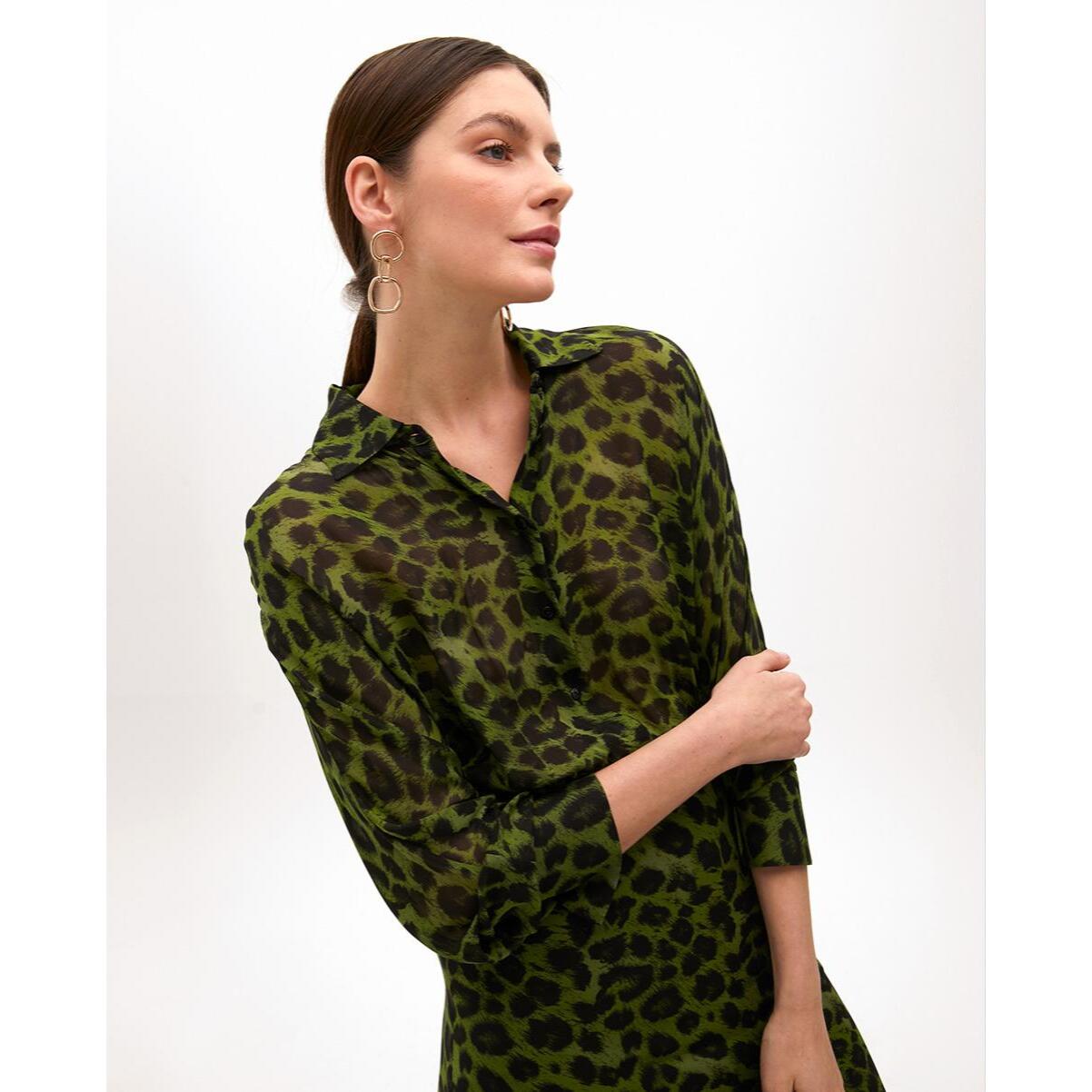 Abito Camicia Stampato Fluido