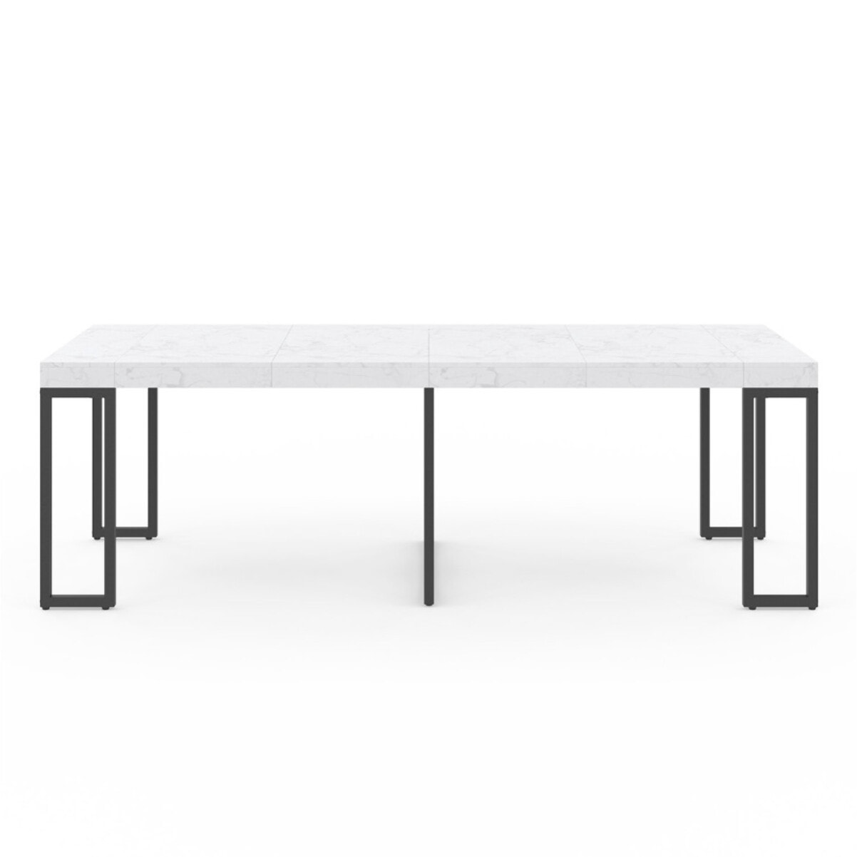 Console-table à manger extensible Glam effet marbre blanc 235cm