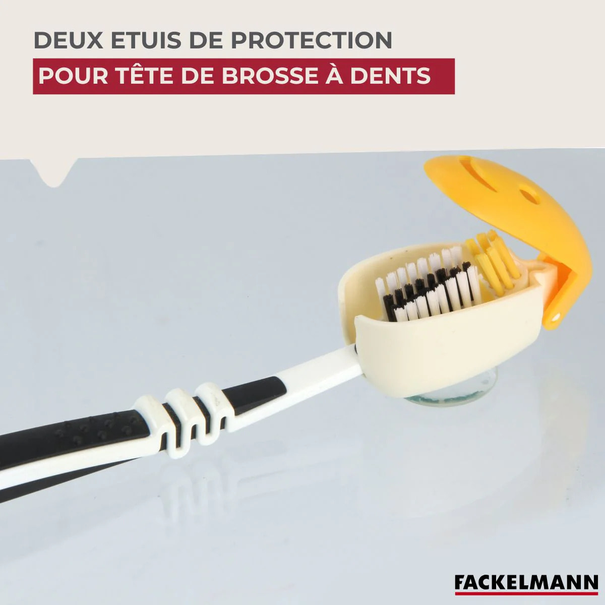 2 étuis de Protection pour Tête de Brosse à Dents Fackelmann Tecno