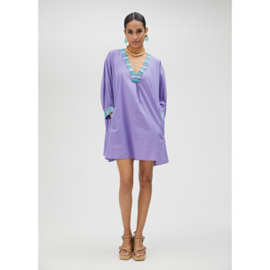 Abito kurta viola con tasche