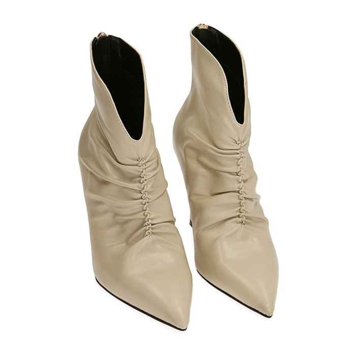 Ankle boots panna, tacco 9 cm