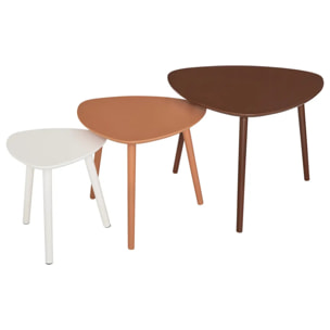 3 tables gigognes Mileo marron