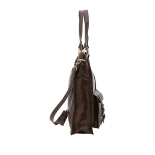 Borsa a spalla  da donna In Vera pelle Made in Italy 38x37x10 cm