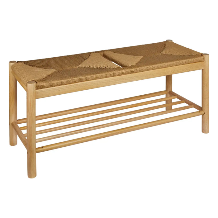 Banc "Maesi" hévéa beige 95x35cm