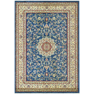 Tappeto Stile Persiano Disegno Medaglione Blu