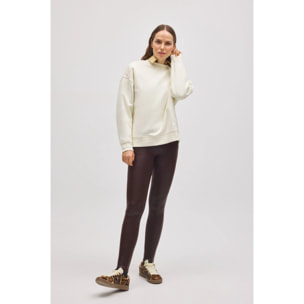 Leggings termici effetto pelle color cioccolato