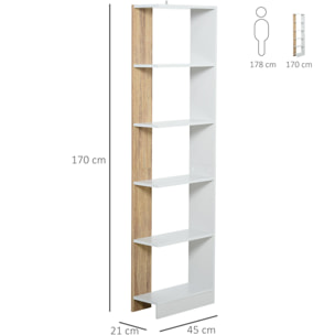 Estantería de Almacenaje Base Elevada de Madera 45x21x170cm