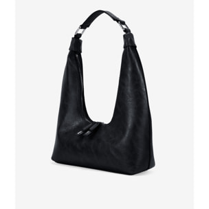 Bolso de hombro negro con cremallera