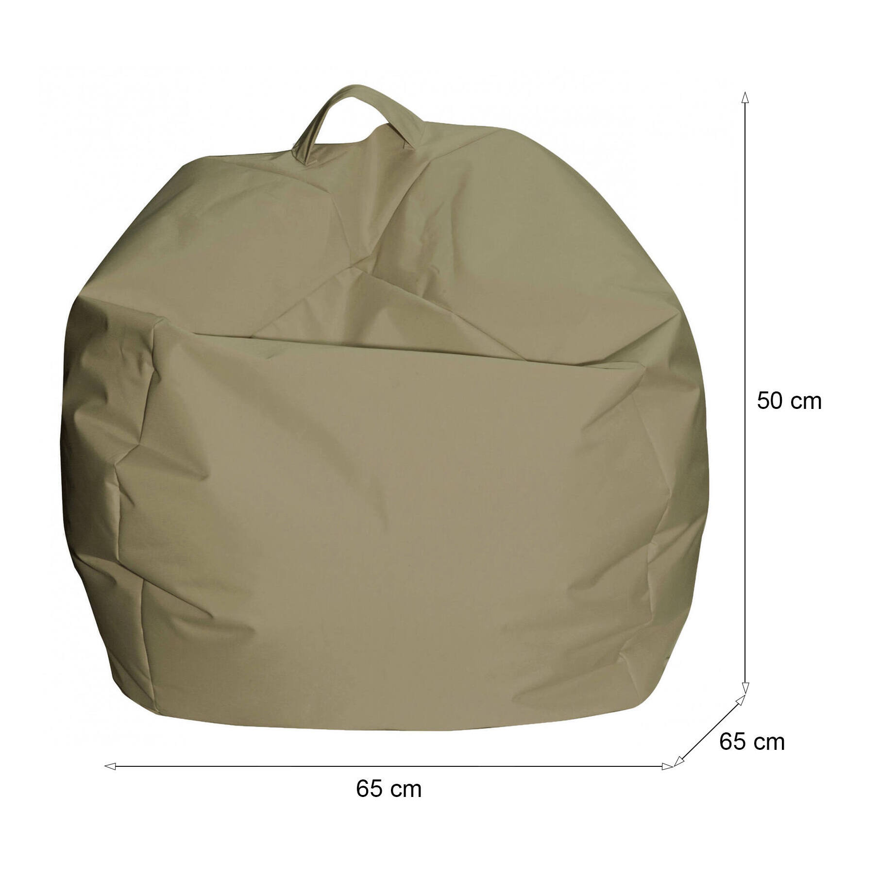 Pouf Ascia, Poltrona multiuso, Poltroncina sacco, Pouf poggiapiedi, Made in Italy, 65x65 h50 cm, Beige