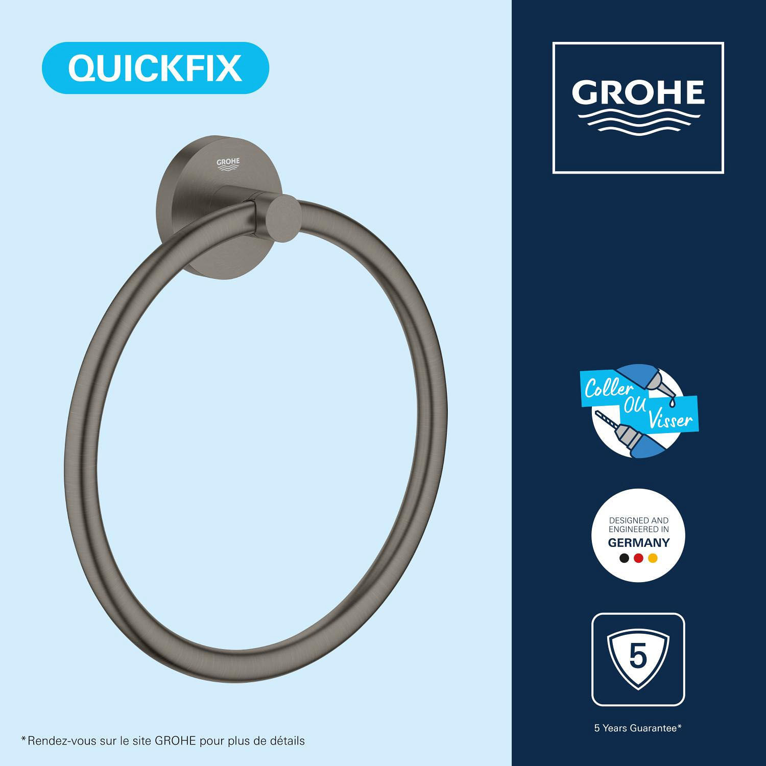 Anneau porte-serviette - Hard Graphite brossé