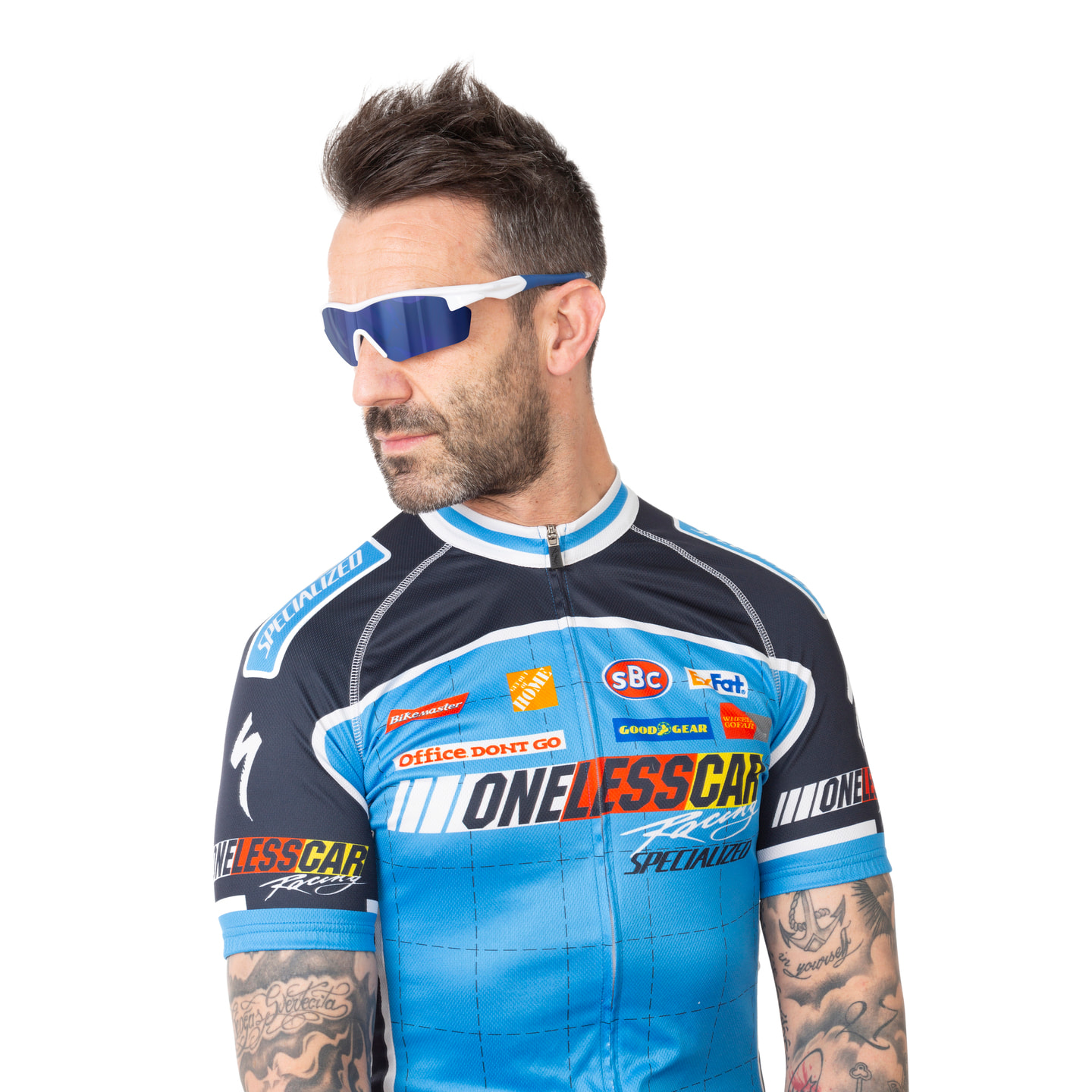Gafas de ciclismo OCEAN TOUR - Blanco y azul / Polarizada revo azul