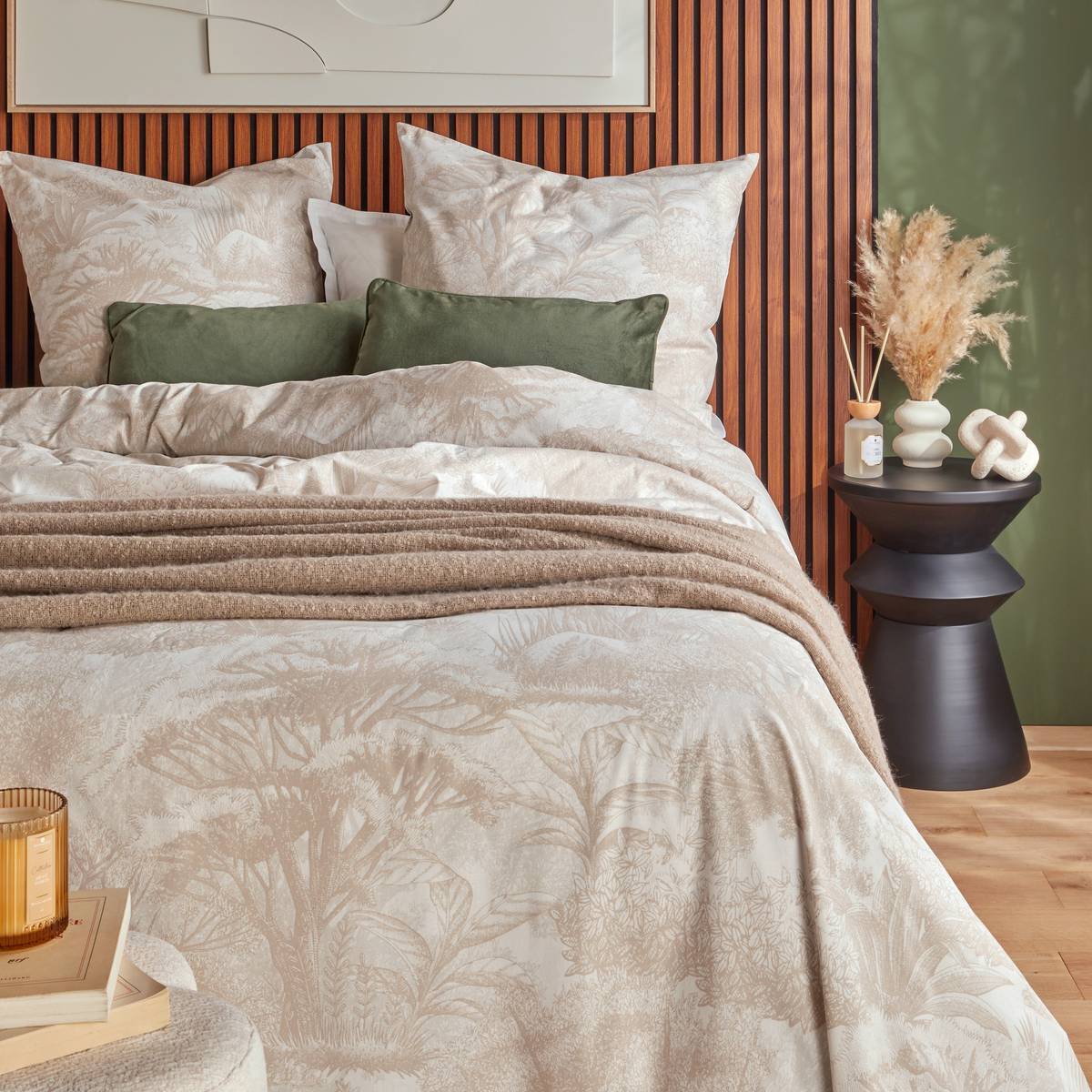 Parure de lit Jouy 220x240cm beige