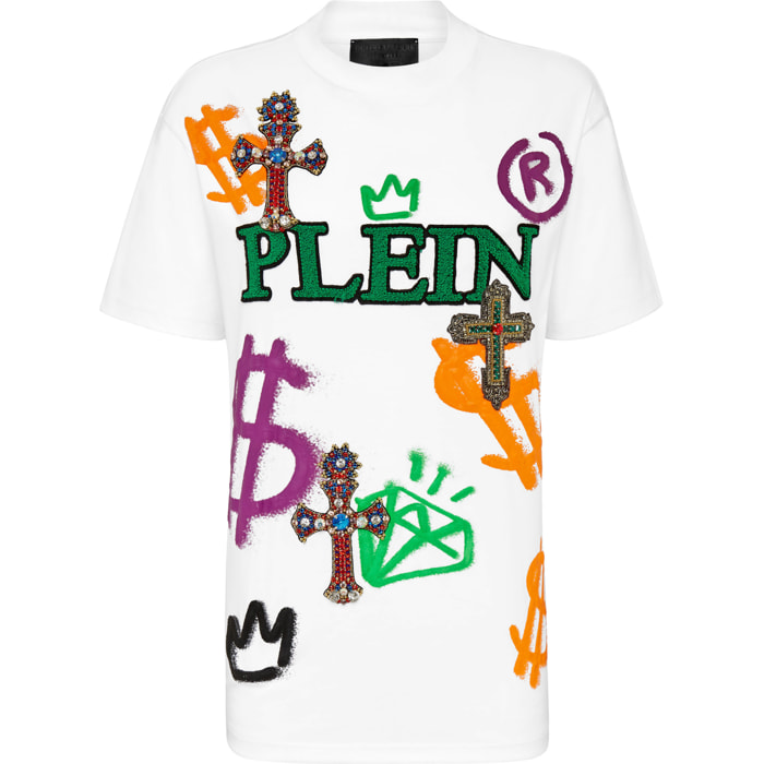 PHILIPP PLEIN T-shirt Round Neck SS Baroque cross