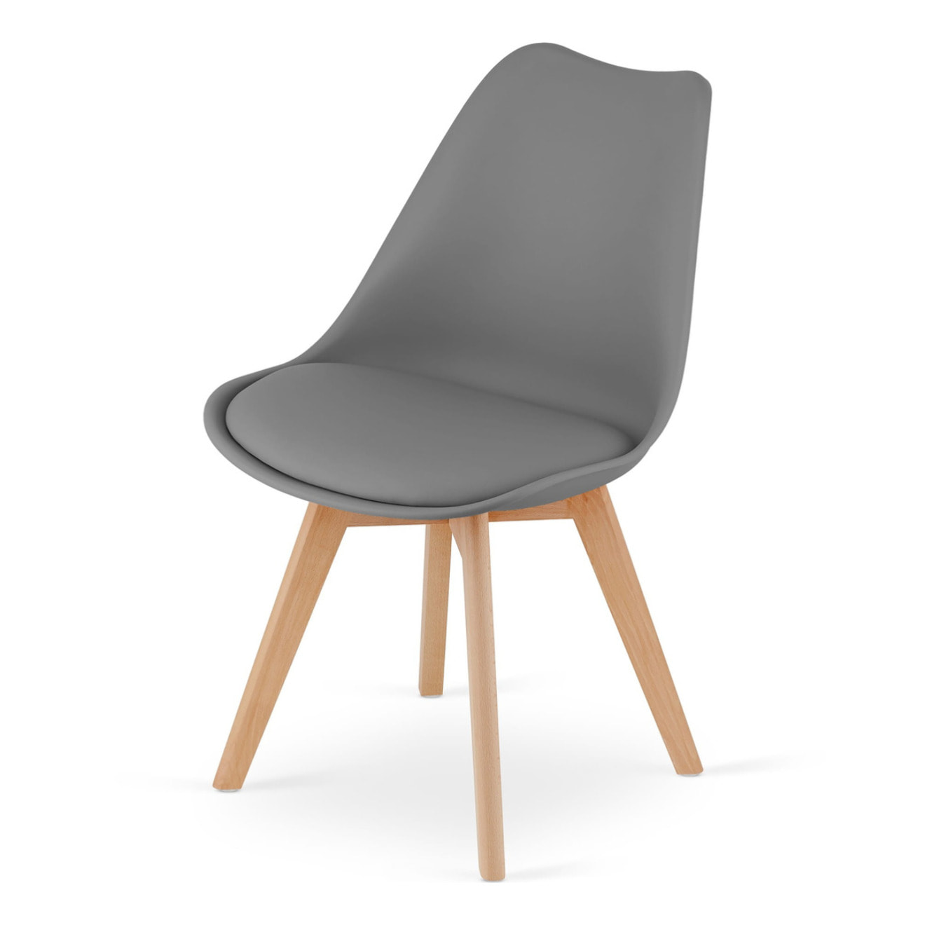 Sedia Mark scandinava grigio grafite con gambe in faggio
