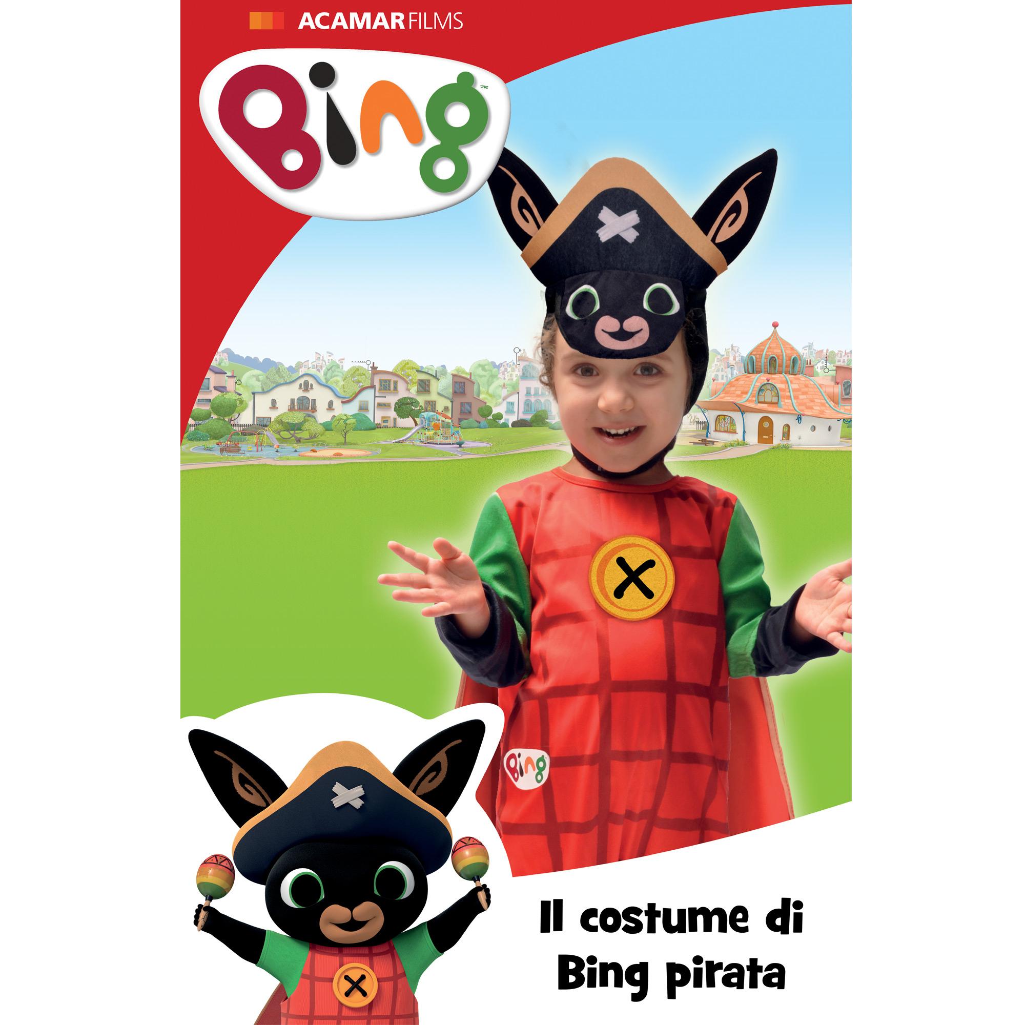 Costume Capitan Bing Pirata Rosso Verde Nero Bambino