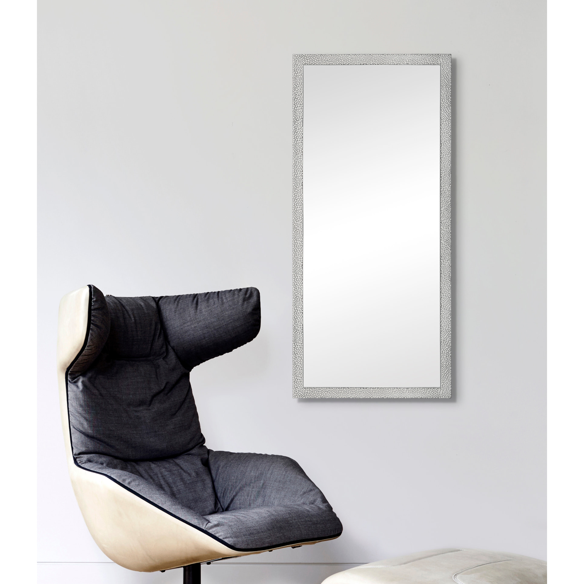 Espejo rectangular Gotas poliestireno plateado 138x68x2 cm