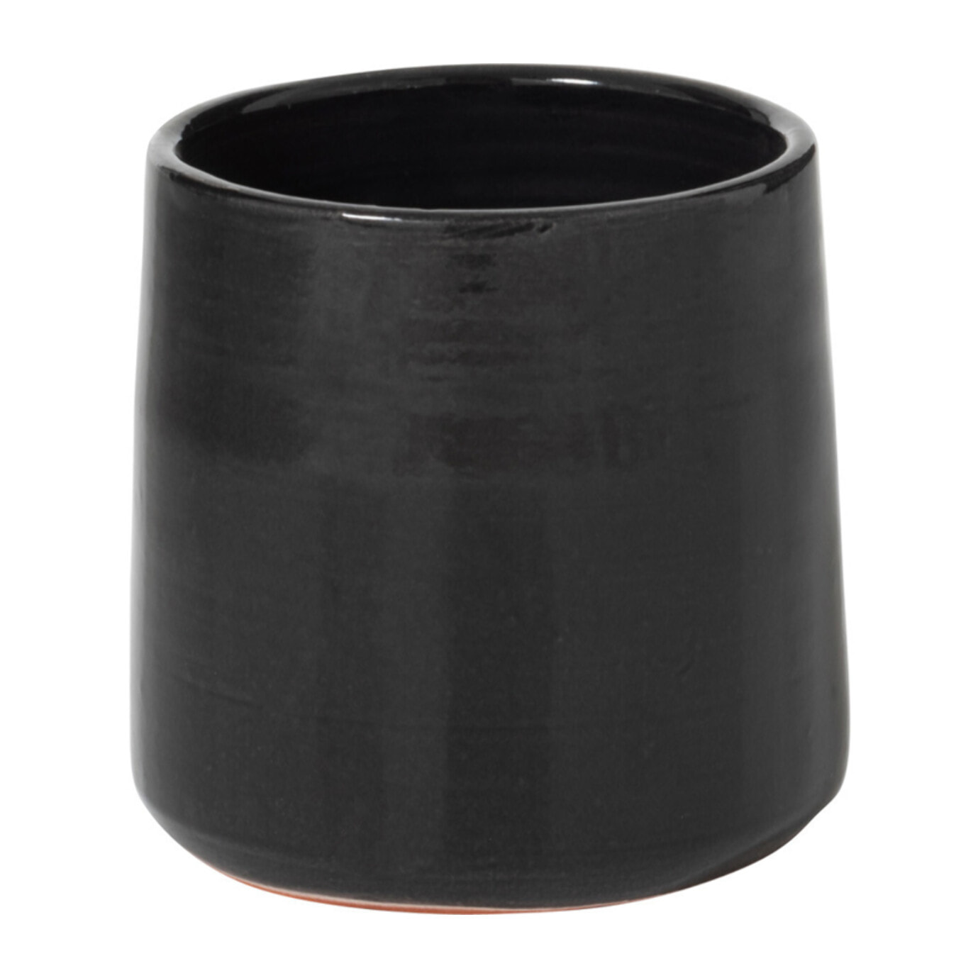 J-Line Cachepot Rond Ceramique Noir Small