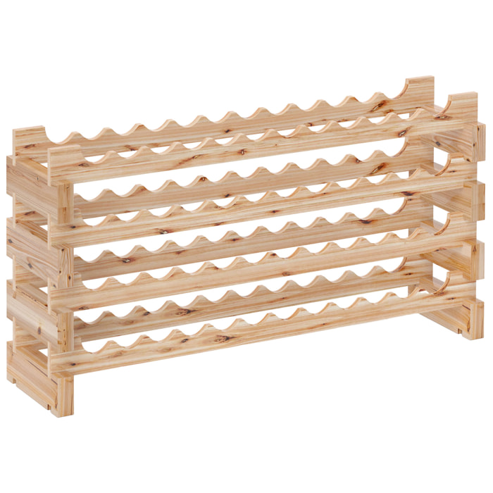 Étagère à bouteilles casier à vin range bouteilles horizontal 4 niveaux 48 bouteilles max. dim. 114L x 28l x 56H cm bois