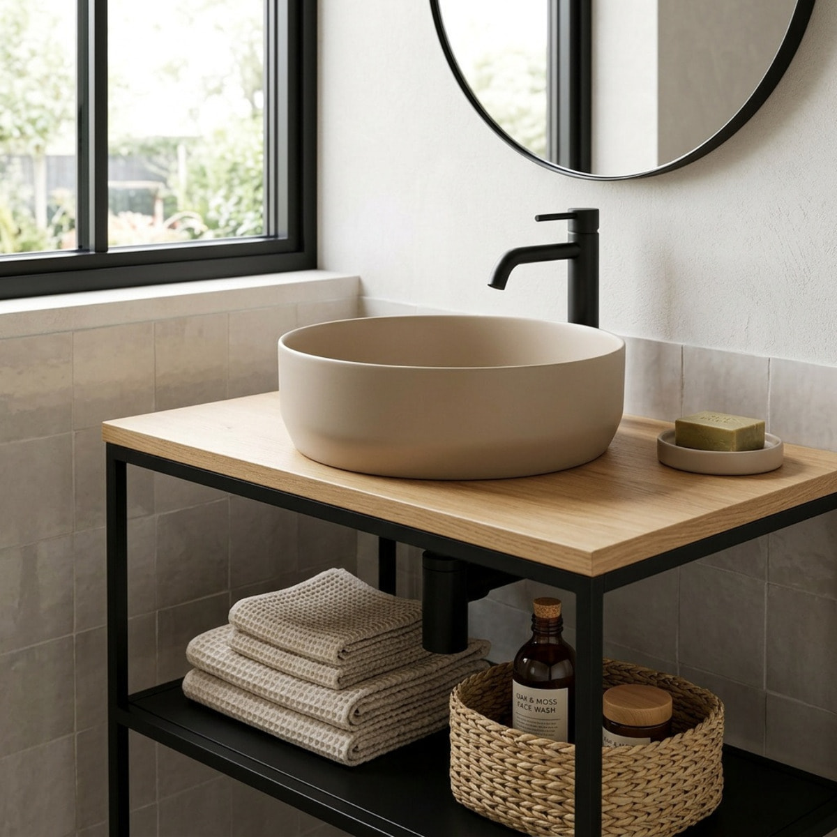 Vasque à poser ronde diamètre 39 cm - moka mat - sans trop-plein - SAT Infinitio