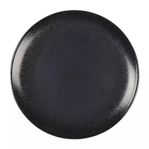 Lot de 6 Assiette à dessert noire mat avec éclat 21cm