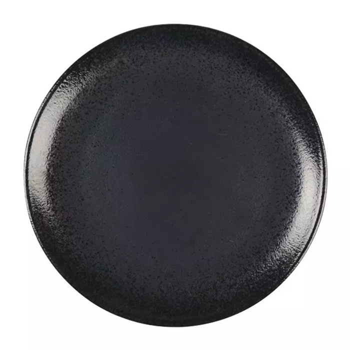 Lot de 6 Assiette à dessert noire mat avec éclat 21cm