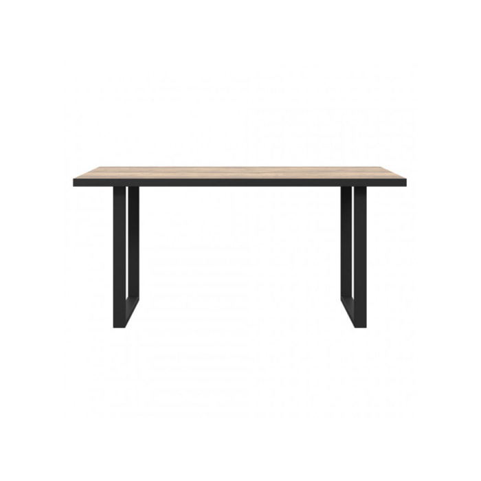 Table de repas fixe en bois effet chêne et noir style industriel L160cm - YAL