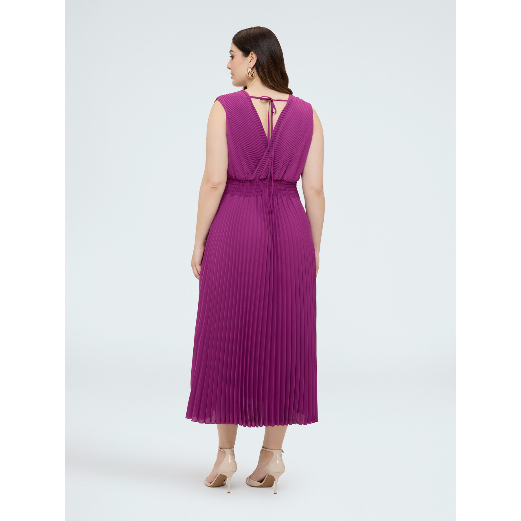 Fiorella Rubino - Vestido Dream en georgette plisado - Fuchsia