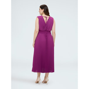 Fiorella Rubino - Vestido Dream en georgette plisado - Fuchsia