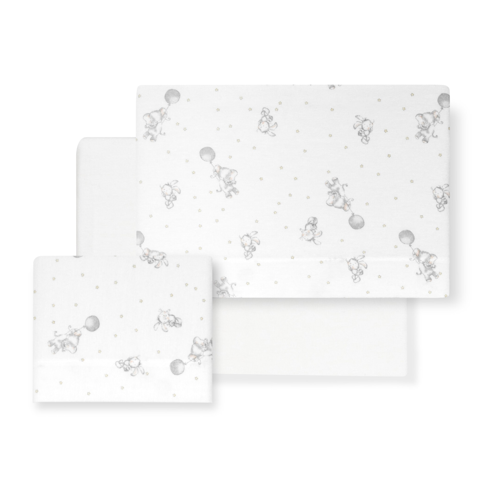 Triptico Coche Franela Elefante Globo Continuo Bco/Gris