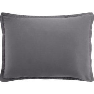 Paire de Taies D'oreiller 1pcs 100% Satin De Coton 105 Fils Gris Fonce