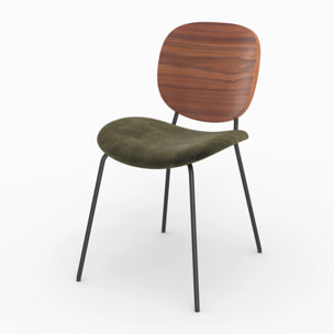 Lot de 2 chaises en velours vert kaki - Simone