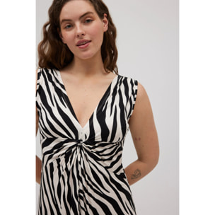 Abito corto con nodo animalier