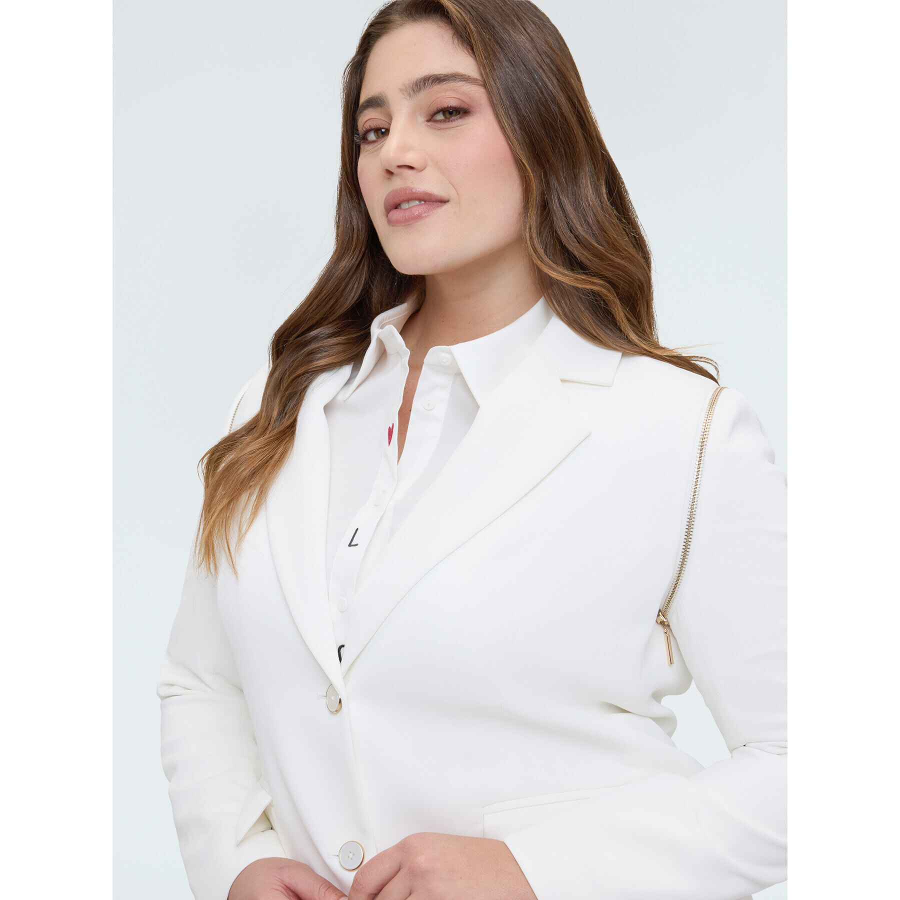 Fiorella Rubino - Blazer 2 en 1 con mangas desmontables - Blanco