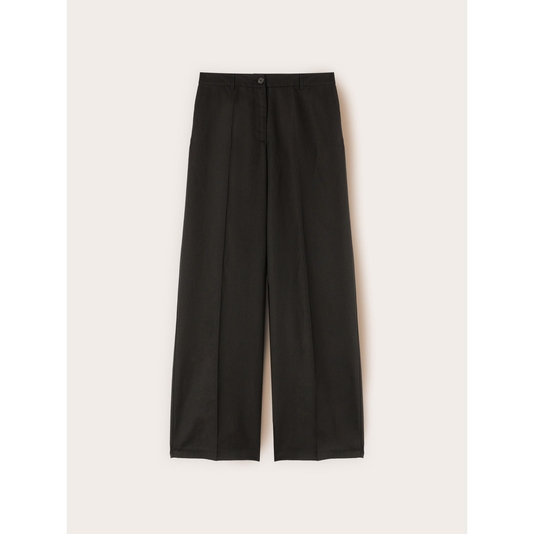 Motivi - Pantaloni palazzo in misto lino - Nero