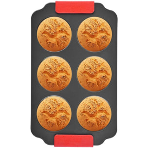 Moule à Muffins 6 pièces avec poignée Royalty Line RLMFN6