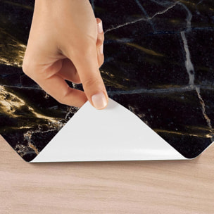 Rouleau revêtement adhésif vinyle au mètre - Sticker lavable Cuisine Meuble Armoire Porte - MARBRE FONCÉ DE BANGKOK