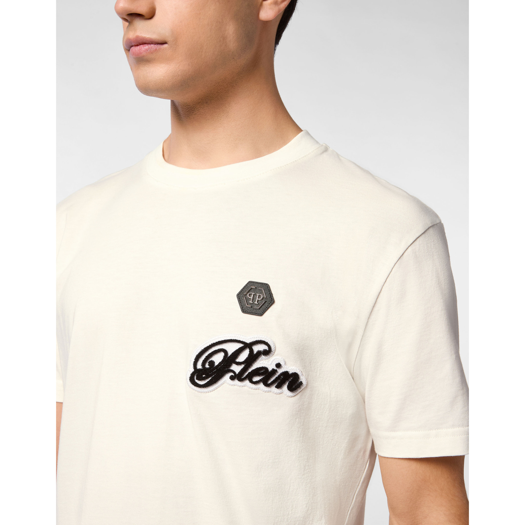 PHILIPP PLEIN Camiseta de cuello redondo y manga corta SIGNATURE