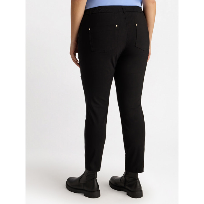 Fiorella Rubino - Pantaloni skinny con viscosa LENZING™ ECOVERO™ - Nero